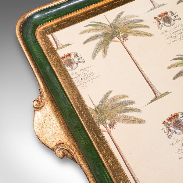 Pair of Vintage Florentine Serving Trays, Italianate Afternoon Tea Platter, 1970