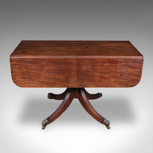 Large Antique Pembroke Table, English, Drop Leaf, Dining Table, 4 Seat, Regency