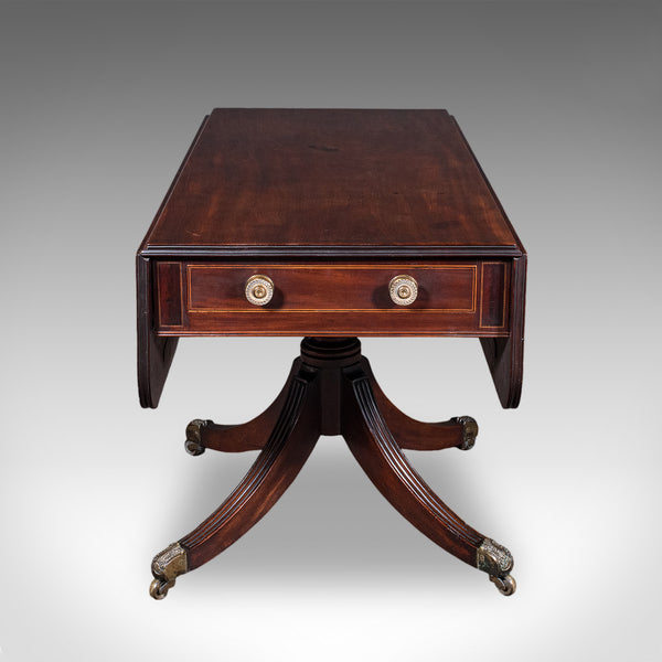 Large Antique Pembroke Table, English, Drop Leaf, Dining Table, 4 Seat, Regency