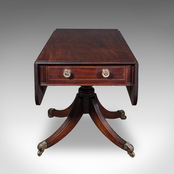 Large Antique Pembroke Table, English, Drop Leaf, Dining Table, 4 Seat, Regency