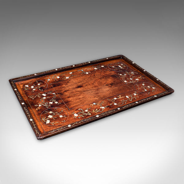 Antique Colonial Serving Tray, Anglo Indian Teak, Afternoon Tea Slide, Victorian