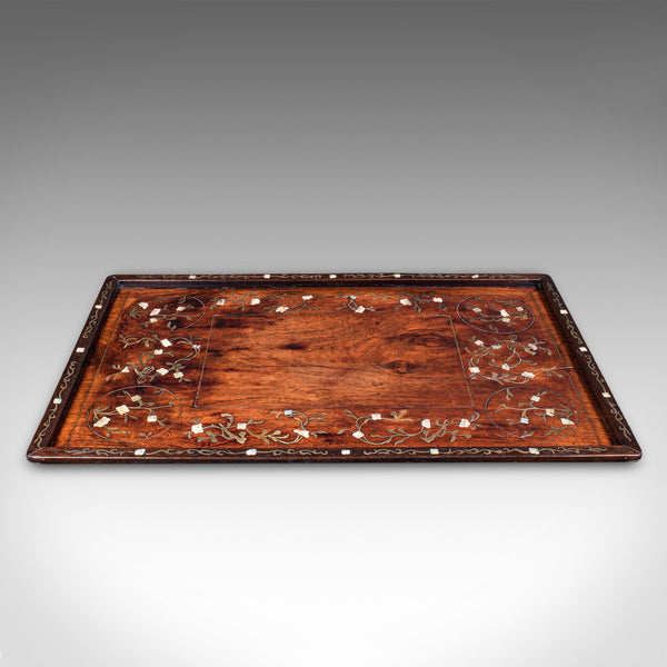 Antique Colonial Serving Tray, Anglo Indian Teak, Afternoon Tea Slide, Victorian