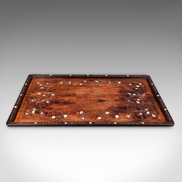 Antique Colonial Serving Tray, Anglo Indian Teak, Afternoon Tea Slide, Victorian
