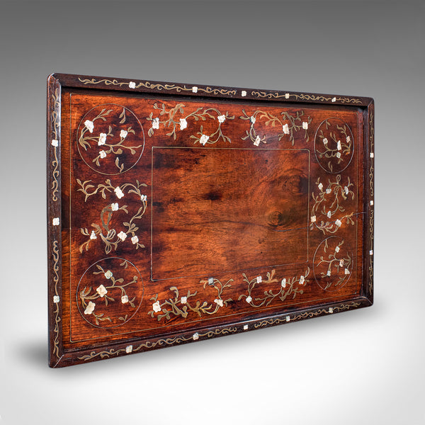 Antique Colonial Serving Tray, Anglo Indian Teak, Afternoon Tea Slide, Victorian