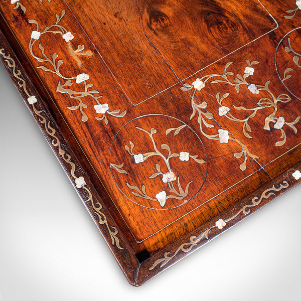 Antique Colonial Serving Tray, Anglo Indian Teak, Afternoon Tea Slide, Victorian