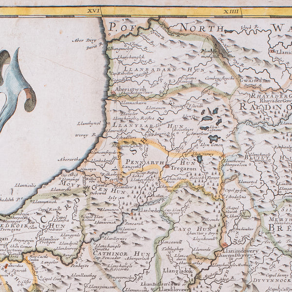 Antique South Wales Map, English, Framed, Robert Morden Cartography, Circa 1720