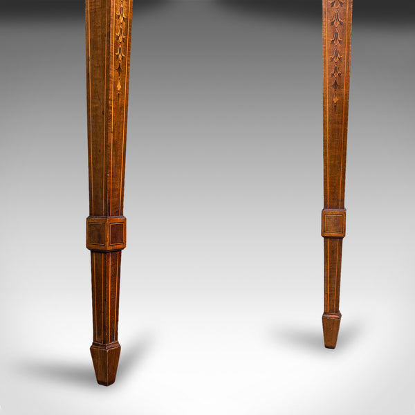 Pair of Antique Demi Lune Side Tables, English, Neoclassical, Sheraton, Georgian