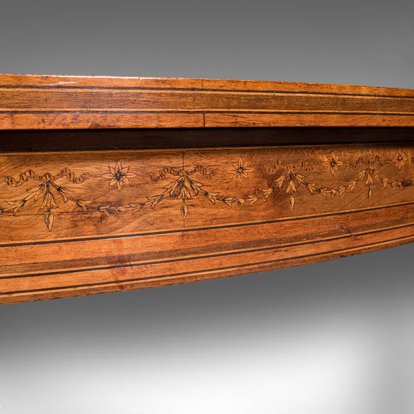Pair of Antique Demi Lune Side Tables, English, Neoclassical, Sheraton, Georgian