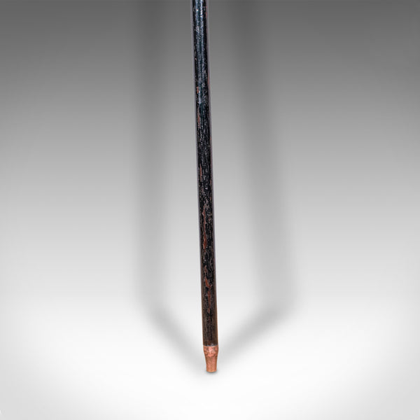 Vintage Gentleman's Walking Cane, English, Brass, Stick, Hallmarked Silver, 1935