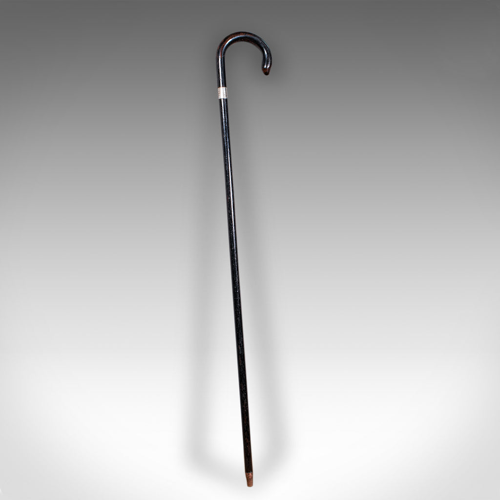 Vintage Gentleman's Walking Cane, English, Brass, Stick, Hallmarked Silver, 1935