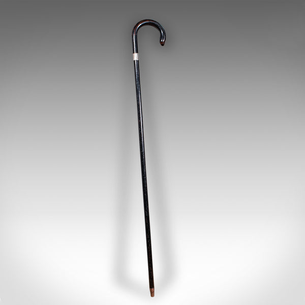 Vintage Gentleman's Walking Cane, English, Brass, Stick, Hallmarked Silver, 1935
