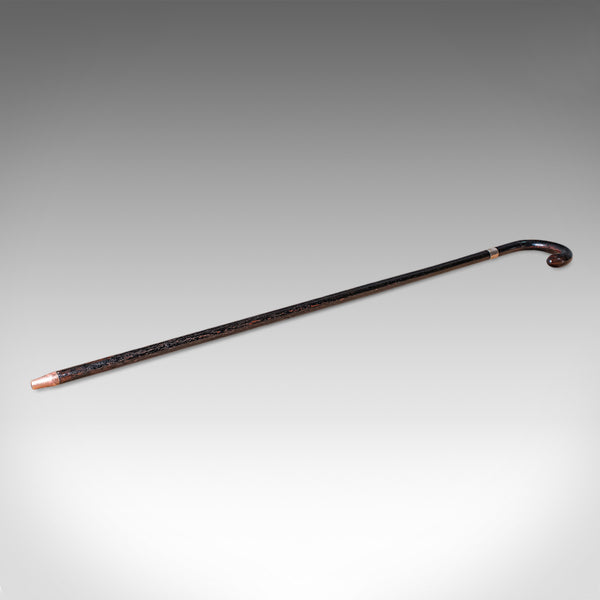 Vintage Gentleman's Walking Cane, English, Brass, Stick, Hallmarked Silver, 1935