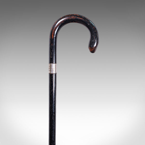 Vintage Gentleman's Walking Cane, English, Brass, Stick, Hallmarked Silver, 1935