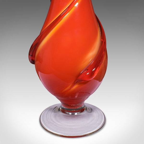 Vintage Murano Trumpet Vase, Italian, Art Glass, Display, Mid Century Modern