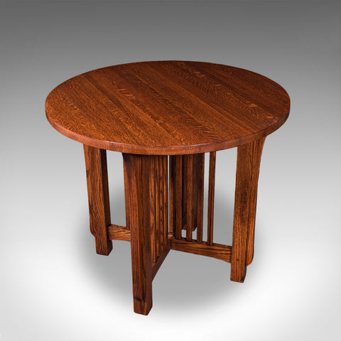 Vintage Cotswold School Centre Table, English, Oak, Occasional, Mission Style