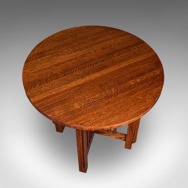 Vintage Cotswold School Centre Table, English, Oak, Occasional, Mission Style