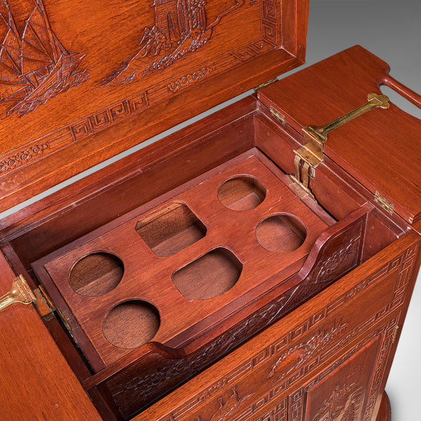 Vintage Cocktail Cabinet, Hong Kong, Counterweighted Dry Bar, Mid Century, 1960