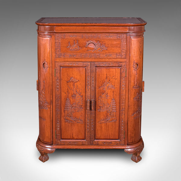 Vintage Cocktail Cabinet, Hong Kong, Counterweighted Dry Bar, Mid Century, 1960
