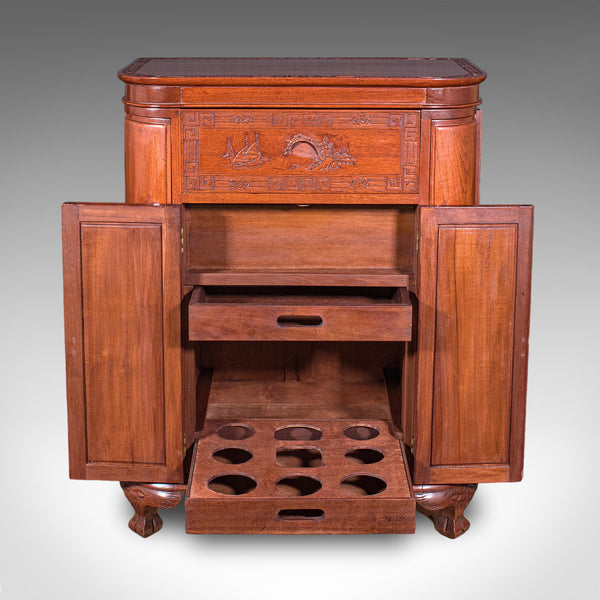 Vintage Cocktail Cabinet, Hong Kong, Counterweighted Dry Bar, Mid Century, 1960