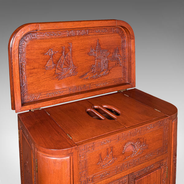 Vintage Cocktail Cabinet, Hong Kong, Counterweighted Dry Bar, Mid Century, 1960