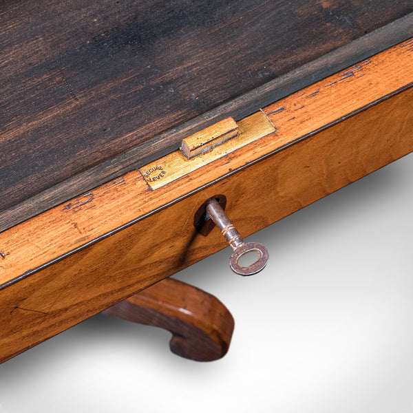 Vintage Regency Revival Side Table, English, Oak, Walnut, Accent, End, Art Deco