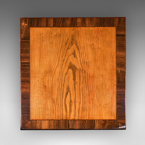 Vintage Regency Revival Side Table, English, Oak, Walnut, Accent, End, Art Deco