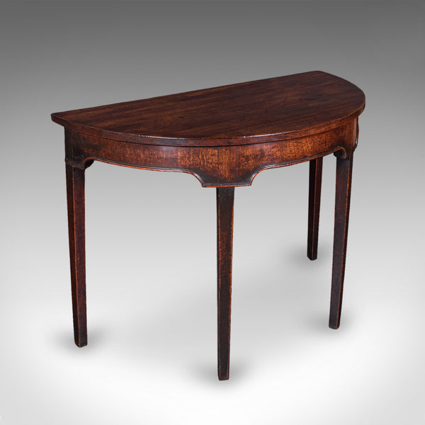 Antique Demi Lune Console Table, English, Alcove, After Hepplewhite, Georgian