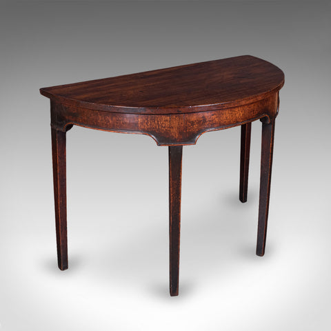 Antique Demi Lune Console Table, English, Alcove, After Hepplewhite, Georgian
