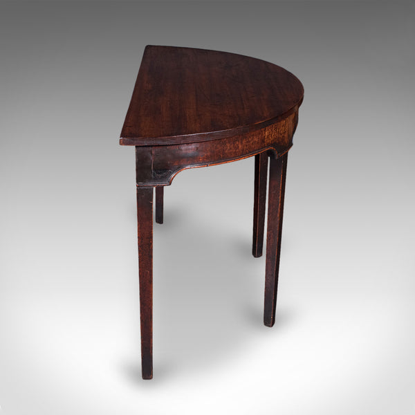 Antique Demi Lune Console Table, English, Alcove, After Hepplewhite, Georgian