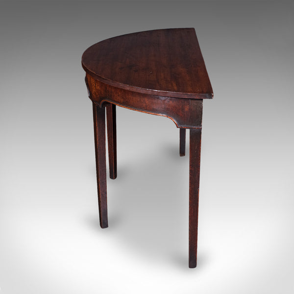 Antique Demi Lune Console Table, English, Alcove, After Hepplewhite, Georgian