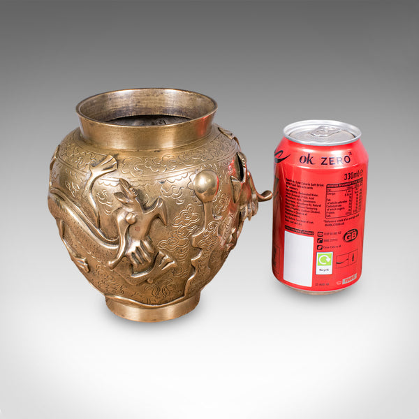 Antique Flower Urn, Oriental, Bronze, Dragon Motif, Posy Vase, Victorian, C.1900