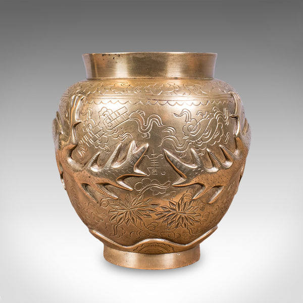 Antique Flower Urn, Oriental, Bronze, Dragon Motif, Posy Vase, Victorian, C.1900