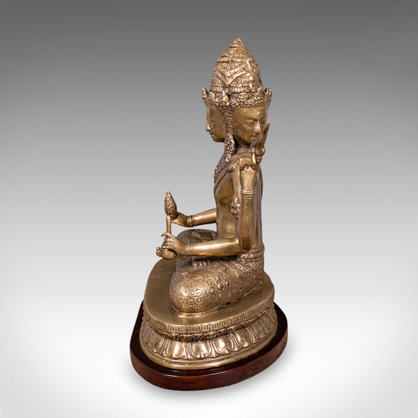 Antique Dattatreya Figure, Balinese, Bronze, Religious Icon, Hinduism, Victorian