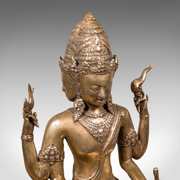 Antique Dattatreya Figure, Balinese, Bronze, Religious Icon, Hinduism, Victorian