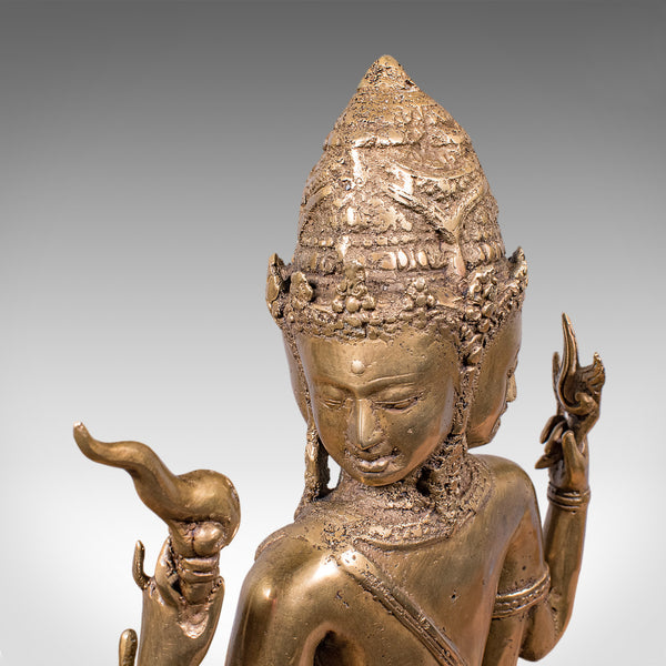 Antique Dattatreya Figure, Balinese, Bronze, Religious Icon, Hinduism, Victorian