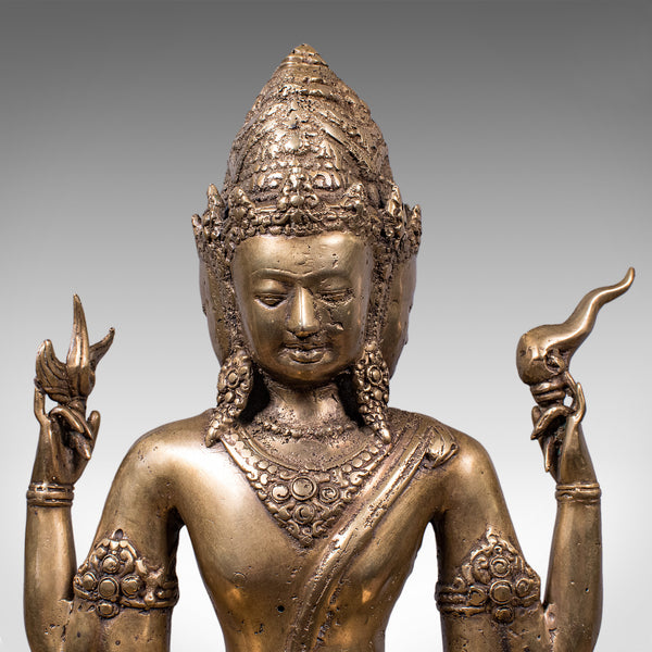 Antique Dattatreya Figure, Balinese, Bronze, Religious Icon, Hinduism, Victorian