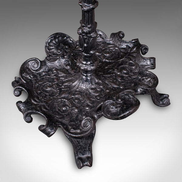 Antique Reception Hall Umbrella Stand, English, Cast Iron, Stick Loop, Victorian