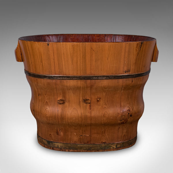 Antique Waste Paper Basket, Dutch, Cedar, Brass, Home Office Bin, Late Victorian