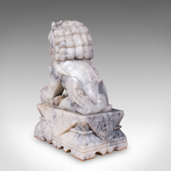 Pair of Antique Guardian Lion Bookends, Oriental Soapstone, Dog of Fo, Victorian