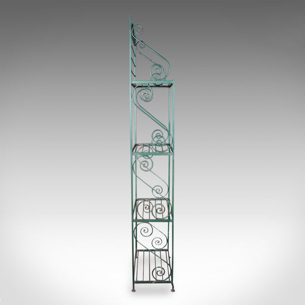 6.5' Tall Vintage Greenhouse Potting Stand, English, Iron Utility Room Boot Rack