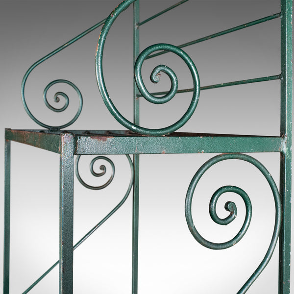 6.5' Tall Vintage Greenhouse Potting Stand, English, Iron Utility Room Boot Rack