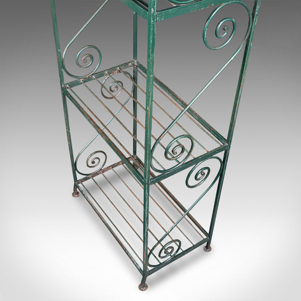 6.5' Tall Vintage Greenhouse Potting Stand, English, Iron Utility Room Boot Rack