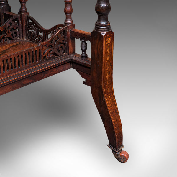 Antique Fold Over Card Table, English, Games, Bridge, Sofa, Victorian, C.1880