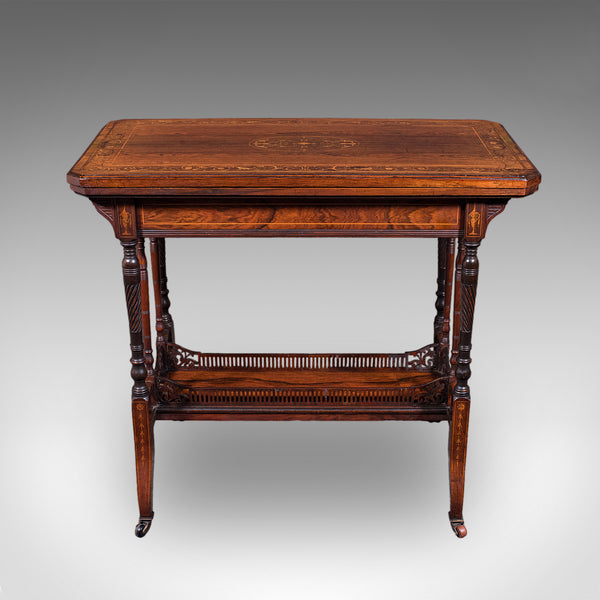 Antique Fold Over Card Table, English, Games, Bridge, Sofa, Victorian, C.1880