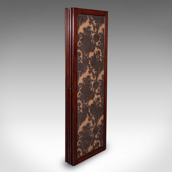 Antique Chinoiserie Privacy Screen, English, Four Panel Room Divider, Victorian