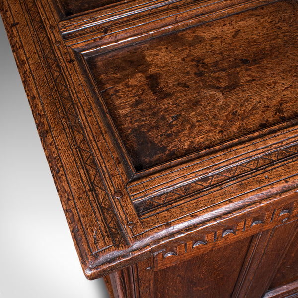 Long Antique Coffer, English, Oak, Blanket Chest, Period Storage, William III