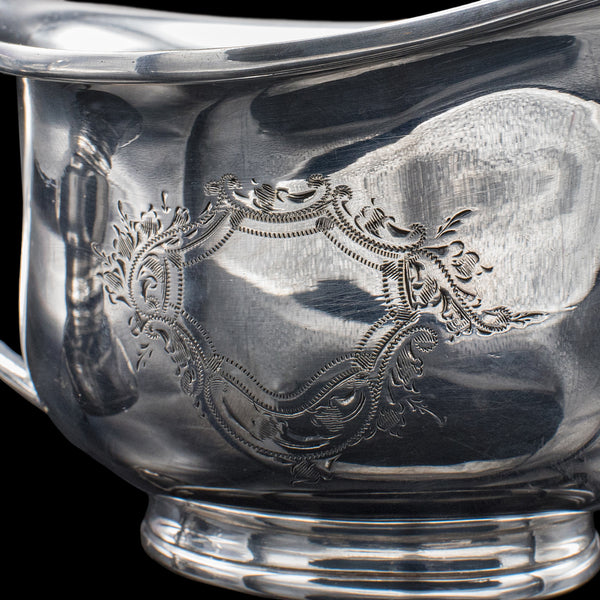 Antique Sugar Dish & Creamer Duo, English Silver Plate, Coffee Service Set, 1920