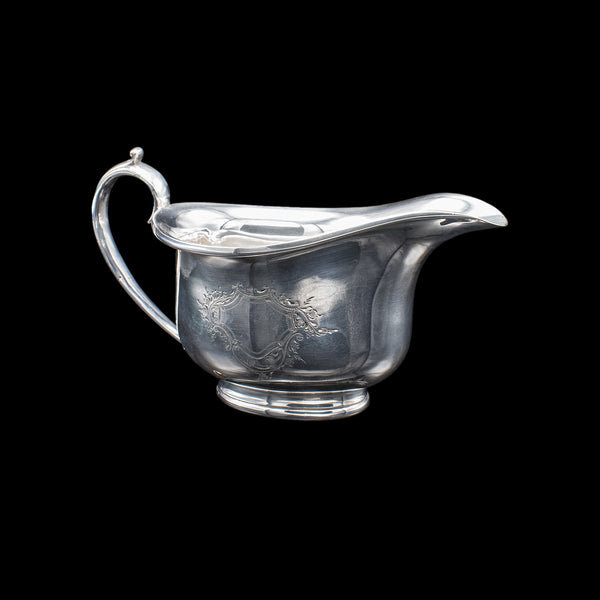 Antique Sugar Dish & Creamer Duo, English Silver Plate, Coffee Service Set, 1920