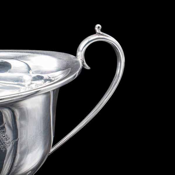 Antique Sugar Dish & Creamer Duo, English Silver Plate, Coffee Service Set, 1920