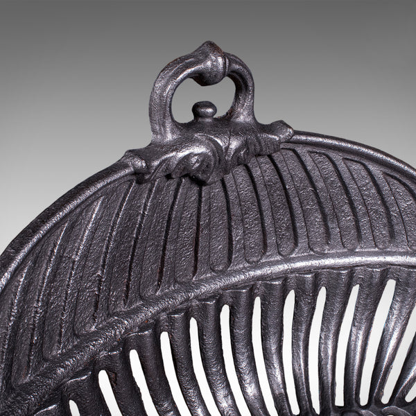 Antique Regency Revival Fire Basket, English, Iron, Fireplace, Grate, Edwardian